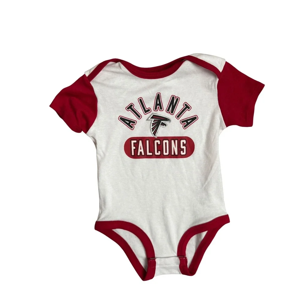 NFL Team Apparel Atlanta Falcons 3-Pack Infant Bodysuits Red Black White 18M NEW